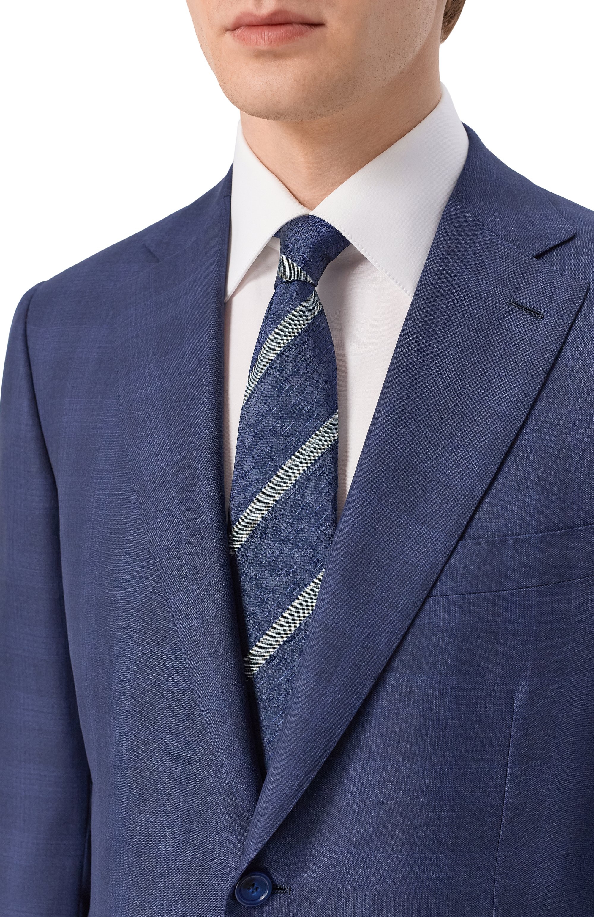 Шелковый галстук ZILLI синего цвета по цене 38600 руб., арт. CRAV02M0600VER000, фото 2 Шелковый галстук ZILLI, арт. CRAV02M0600VER000, фото 2