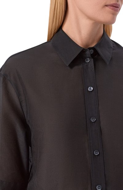 Рубашка из хлопка и шелка 12 STOREEZ черного цвета по цене 15000 руб., арт. 137700, фото 5 Рубашка из хлопка и шелка 12 STOREEZ, арт. 137700, фото 5