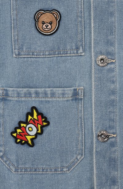 Джинсовый жилет MOSCHINO голубого цвета по цене 29950 руб., арт. HUN001/L0E37, фото 3 Джинсовый жилет MOSCHINO, арт. HUN001/L0E37, фото 3