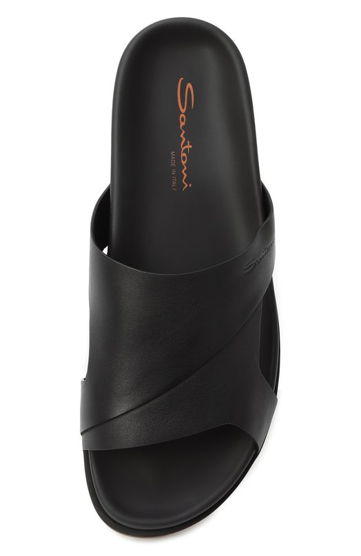 Кожаные шлепанцы Erik Santoni MCEG19059HV6MG0R Чёрный  MCEG19059HV6MG0R Фото 6