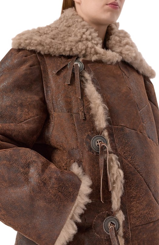 Дубленка из овчины Ann Demeulemeester B0013413/FR006 Коричневый  B0013413/FR006 Фото 5