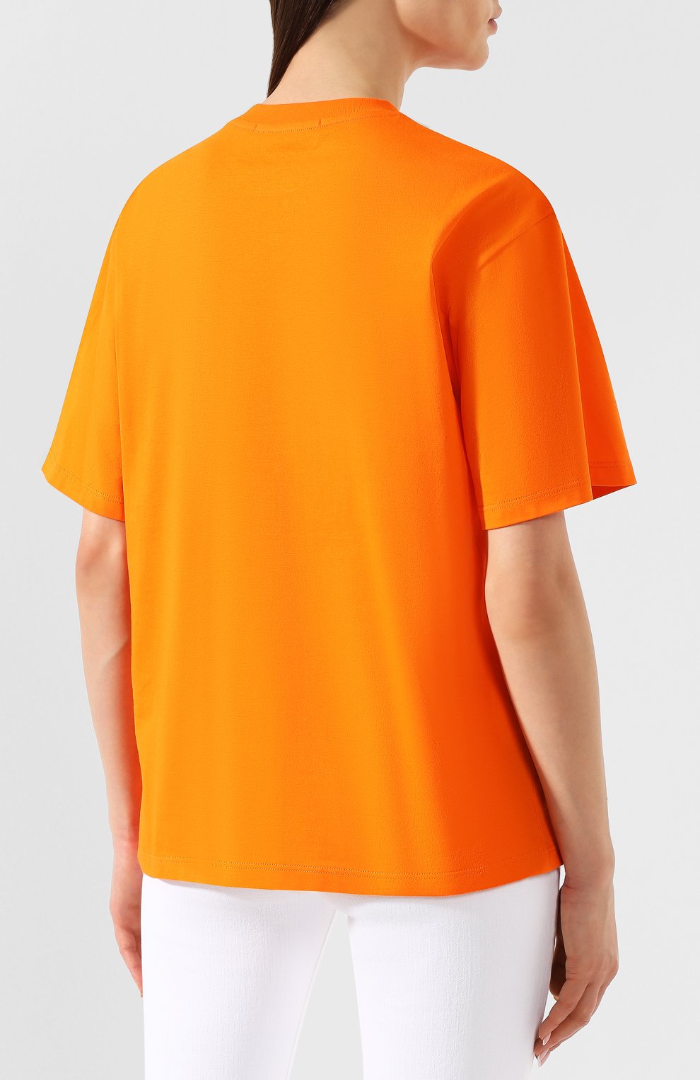 Хлопковая футболка MSGM оранжевого цвета по цене 7995 руб., арт. 2642MDM264 195298, фото 4 Хлопковая футболка MSGM, арт. 2642MDM264 195298, фото 4