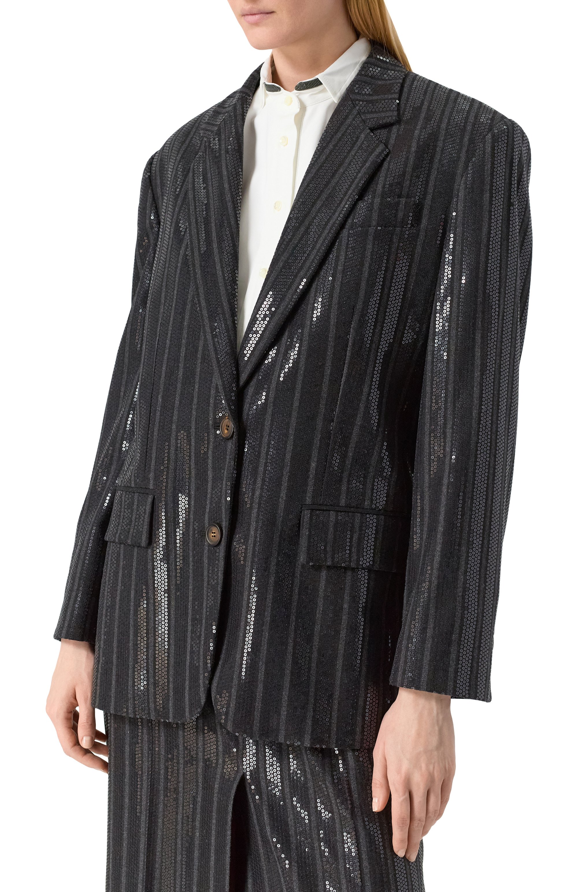 Жакет с отделкой пайетками BRUNELLO CUCINELLI, арт. MB0097174, фото 3