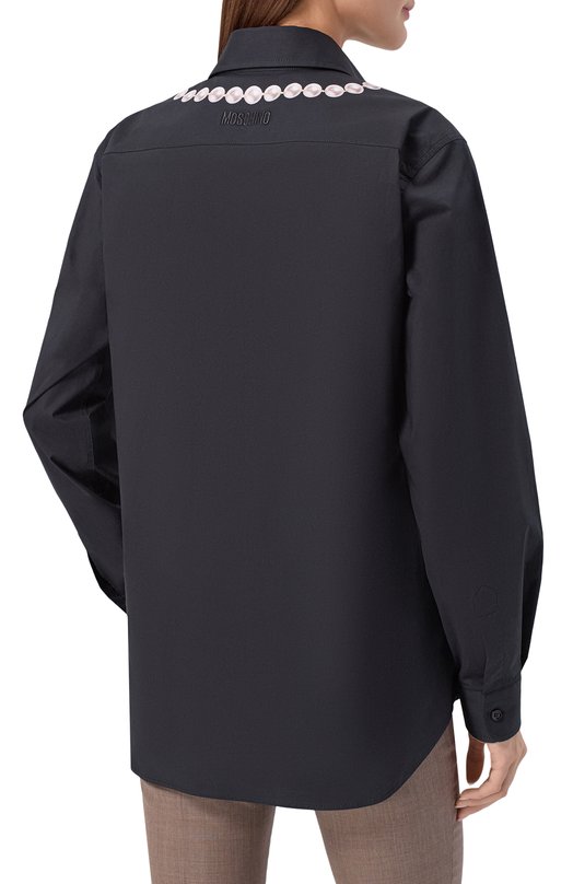 Хлопковая рубашка Moschino V0217/0531 Чёрный  V0217/0531 Фото 4