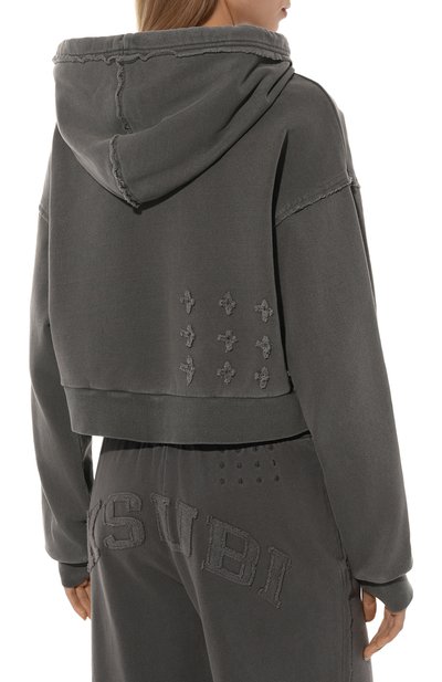 Хлопковая толстовка KSUBI серого цвета по цене 24000 руб., арт. WFA24FL003, фото 4 Хлопковая толстовка KSUBI, арт. WFA24FL003, фото 4