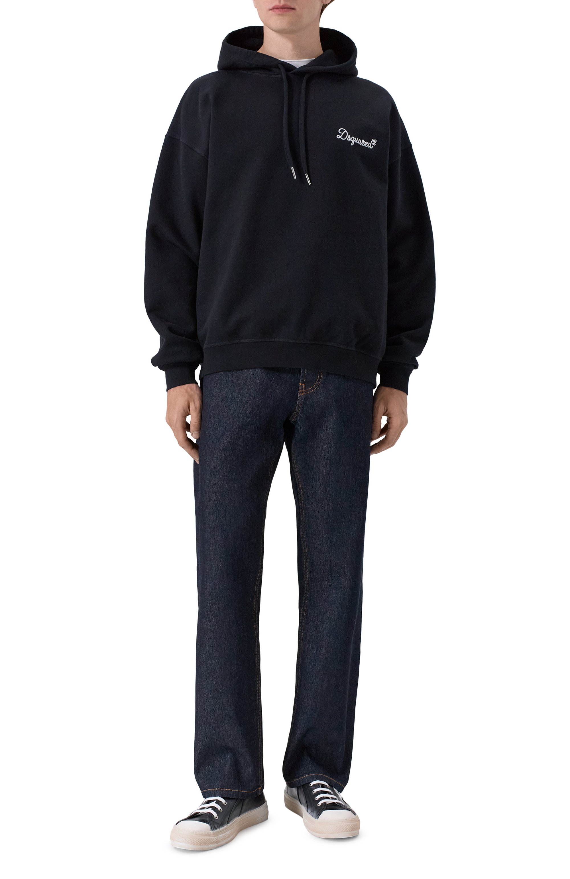 Джинсы MOSCHINO темно-синего цвета по цене 55750 руб., арт. A0348/0243, фото 2 Джинсы MOSCHINO, арт. A0348/0243, фото 2