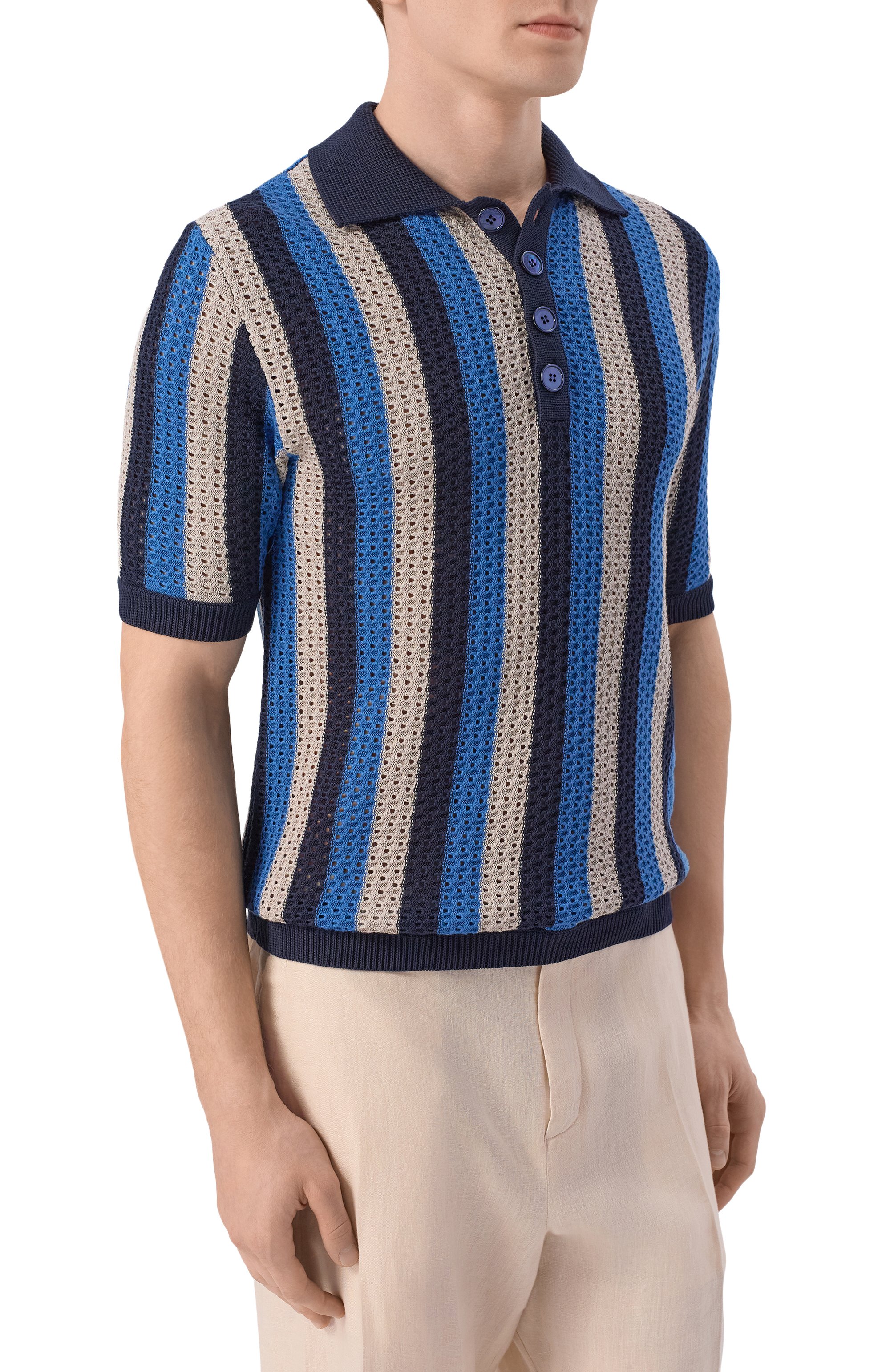 Поло из шелка и хлопка MVST, арт. M26.2PM.K146/Y207 KNIT SETA-C0T0NE, фото 3