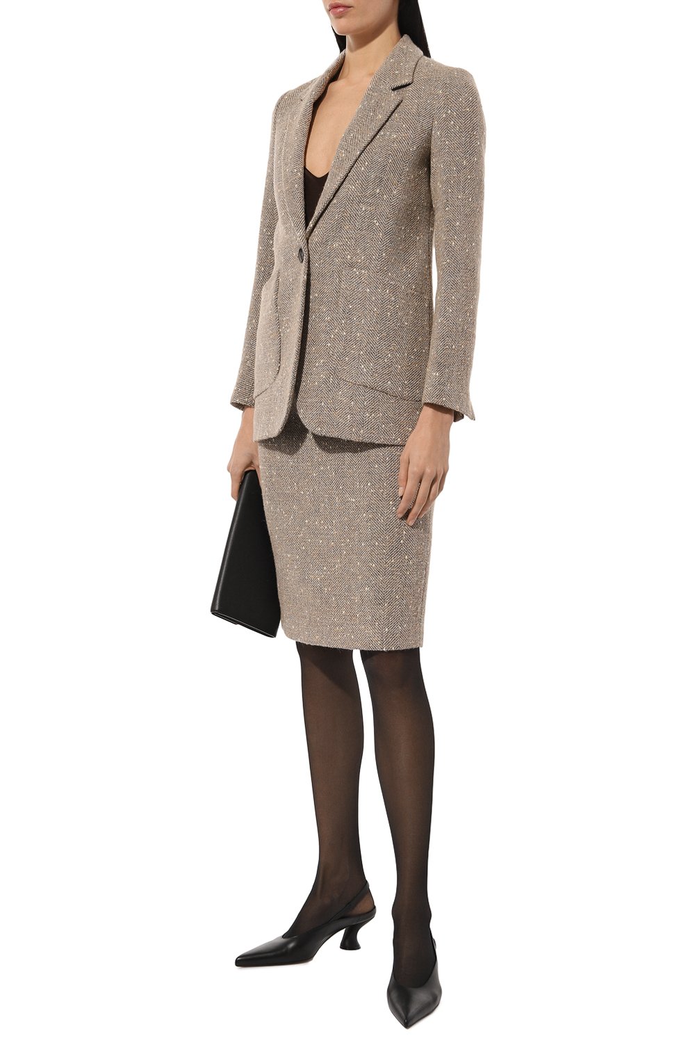 Шерстяная юбка LORENA ANTONIAZZI бежевого цвета по цене 86950 руб., арт. I2406G045A/4672, фото 2 Шерстяная юбка LORENA ANTONIAZZI, арт. I2406G045A/4672, фото 2