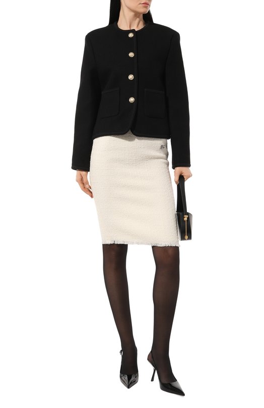 Шерстяная юбка Dolce & Gabbana F4CJCT/GDCAW Кремовый  F4CJCT/GDCAW Фото 2