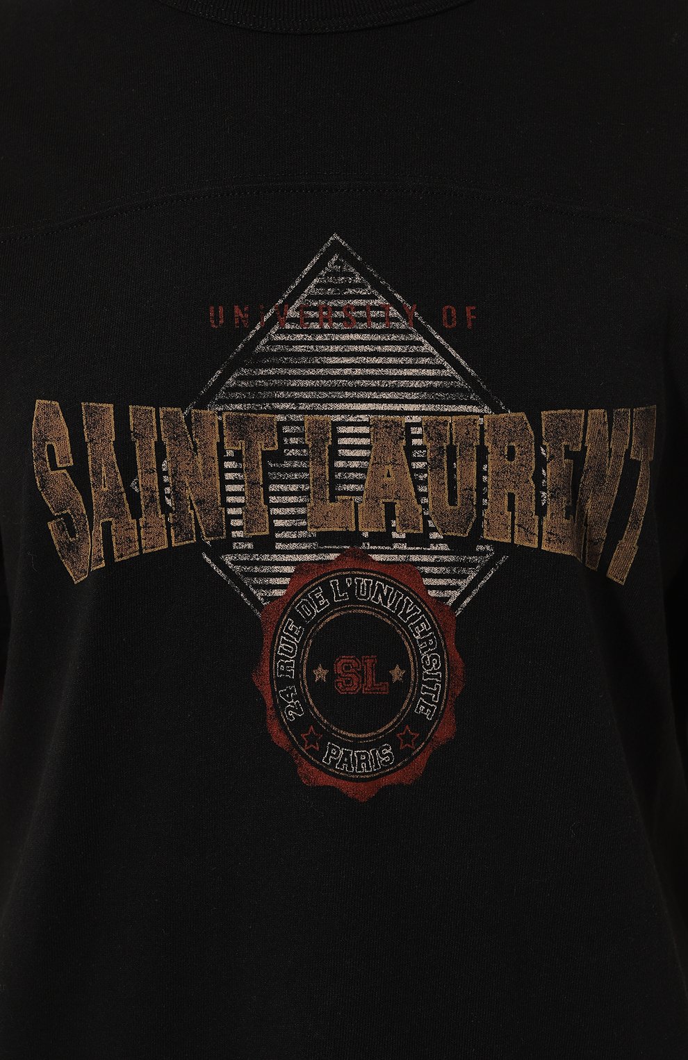 Хлопковая футболка SAINT LAURENT черного цвета по цене 56800 руб., арт. 673411/Y36LW, фото 5 Хлопковая футболка SAINT LAURENT, арт. 673411/Y36LW, фото 5