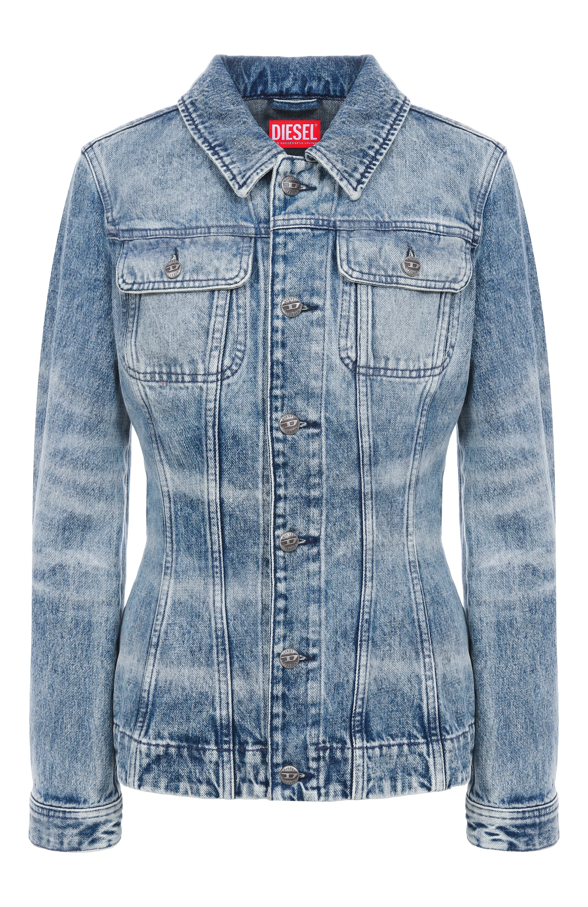 Джинсовая куртка DIESEL голубого цвета по цене 43450 руб., арт. A21389/007DA, фото 1 Джинсовая куртка DIESEL, арт. A21389/007DA, фото 1