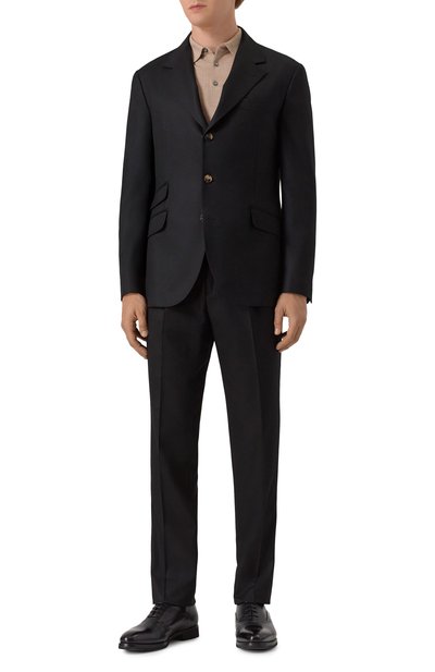 Шерстяной костюм BRUNELLO CUCINELLI черного цвета по цене 492500 руб., арт. ME226LDWH, фото 2 Шерстяной костюм BRUNELLO CUCINELLI, арт. ME226LDWH, фото 2