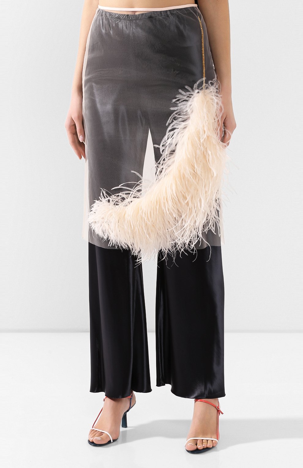 Юбка с отделкой перьями DRIES VAN NOTEN, арт. 201-10892-9305, фото 3