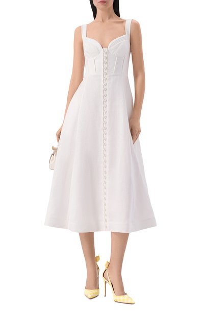 Текстильные туфли bow tie 105 AQUAZZURA, арт. DENHIGP0-PJQ-DIS, фото 3