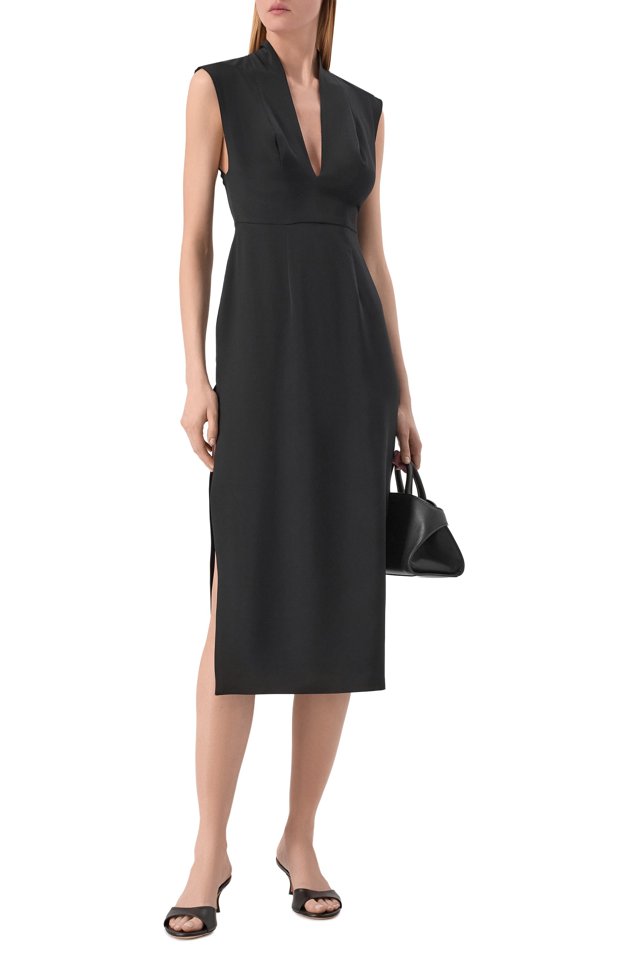 Шелковое платье GOOROO черного цвета по цене 127710 руб., арт. D077-2008-900-SS26, фото 2 Шелковое платье GOOROO, арт. D077-2008-900-SS26, фото 2