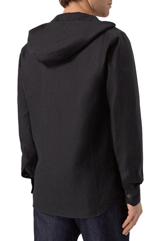 Льняная рубашка Kiton UMCMARH0969003 Чёрный  UMCMARH0969003 Фото 4