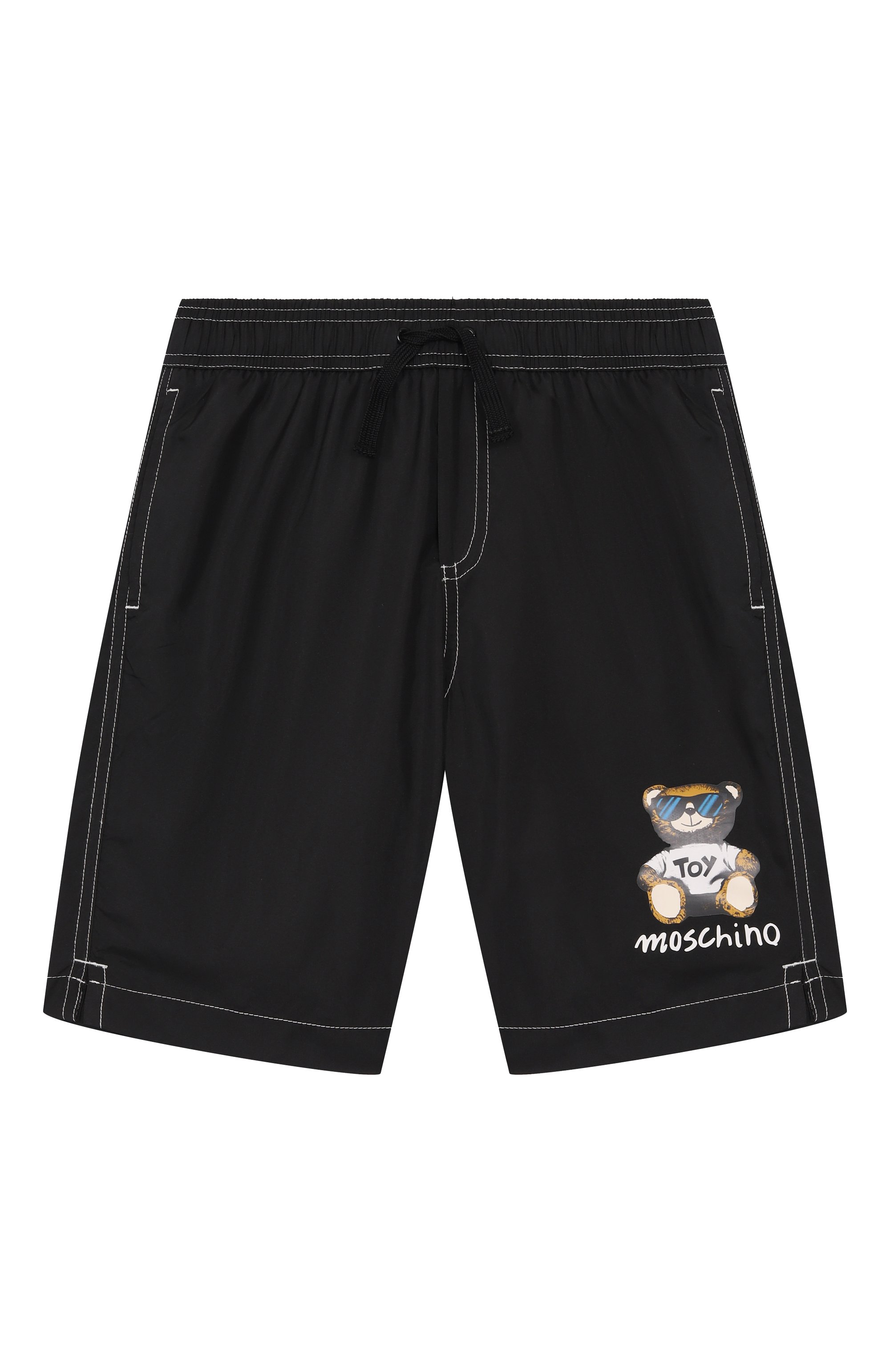 Плавки-шорты MOSCHINO черного цвета по цене 13000 руб., арт. HUL01I/LKA02/10-14, фото 1 Плавки-шорты MOSCHINO, арт. HUL01I/LKA02/10-14, фото 1