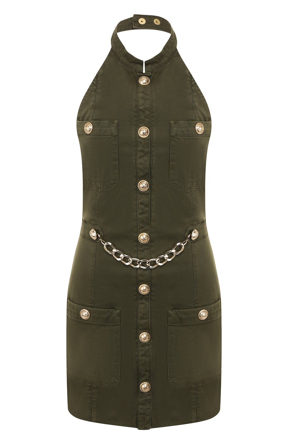 Платье BALMAIN хаки цвета по цене 118500 руб., арт. TF16070/C195, фото 1 Платье BALMAIN, арт. TF16070/C195, фото 1
