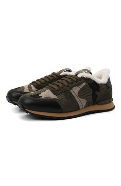 Мужские комбинированные кроссовки rockrunner VALENTINO хаки цвета, арт. VY2S0723/NJE | Фото 1 (Материал внешний: Текстиль; Материал утеплителя: Натуральный мех; Региональные ограничения белый список (Axapta Mercury): RU; Материал сплава: Проставлено; Стили: Классический; Подошва: Массивная; Драгоценные камни: Проставлено; Длина стельки: 25,0, 25,3, 25,6, 26,0, 26,3, 26,6, 27,0, 27,3, 27,6, 28,0, 28,3, 28,6, 29,0, 29,6, 30,3)