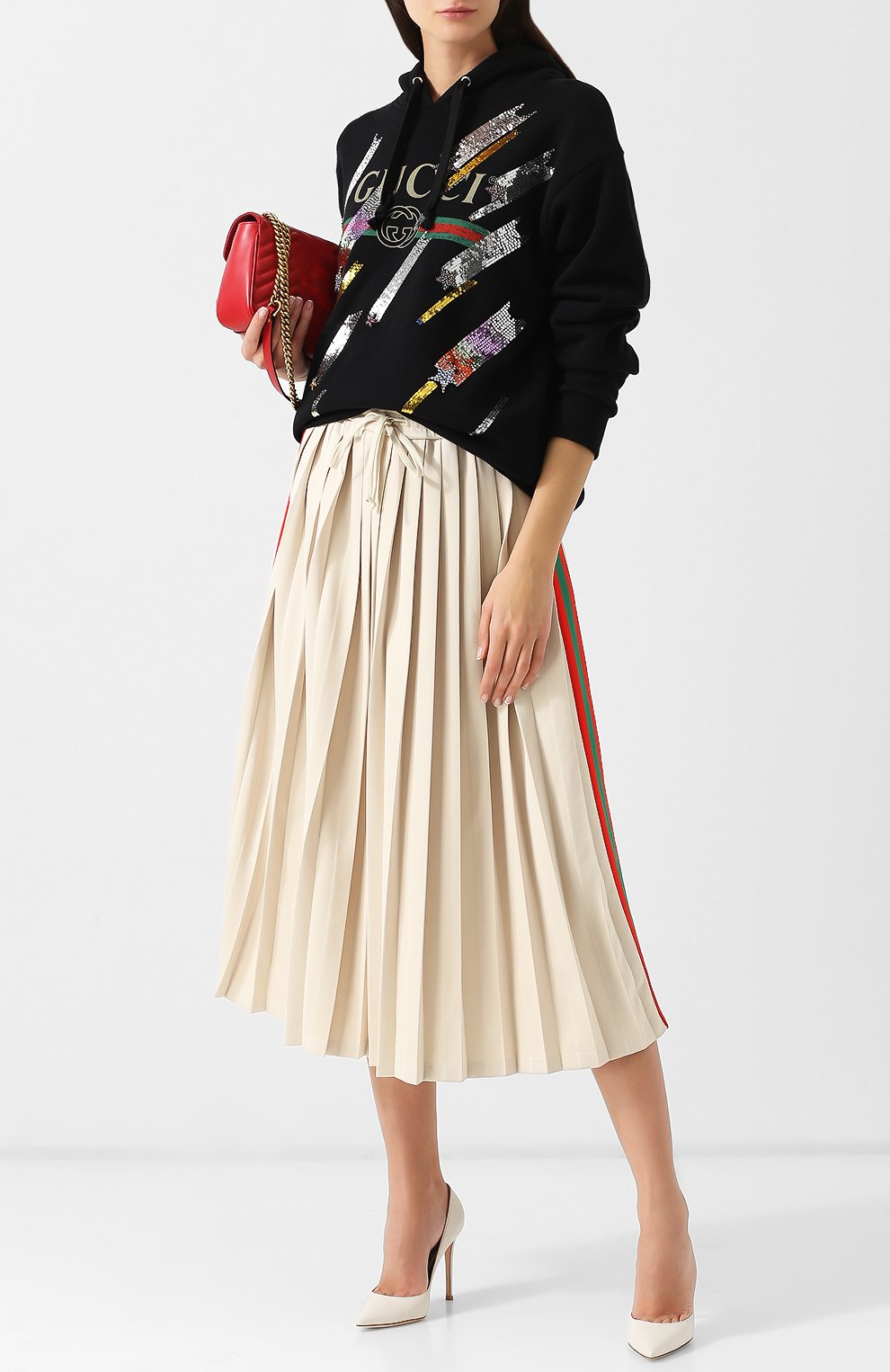 Хлопковый пуловер с капюшоном и декоративной отделкой GUCCI, арт. 469251/X9Y51, фото 2