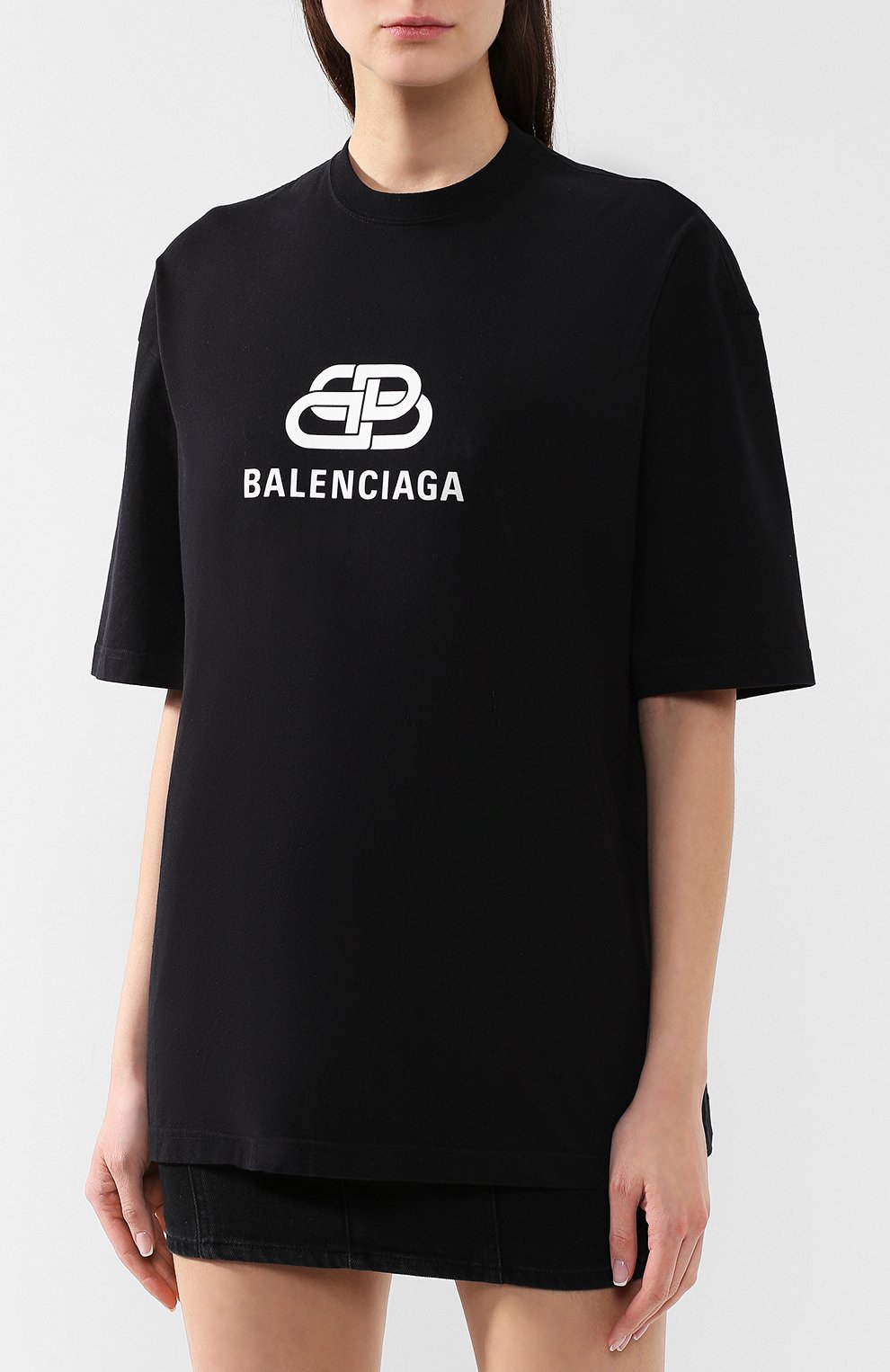 Хлопковая футболка BALENCIAGA черного цвета по цене 27650 руб., арт. 570813/TEV48, фото 3 Хлопковая футболка BALENCIAGA, арт. 570813/TEV48, фото 3