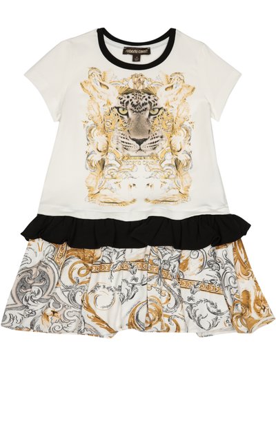 Платье а-силуэта с ярким принтом ROBERTO CAVALLI, арт. 7F1001/FA530/2-6, фото 1