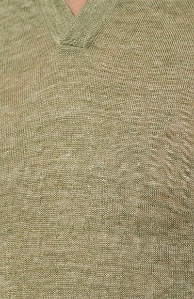 Льняное поло GRAN SASSO светло-зеленого цвета по цене 22500 руб., арт. 57174/24801, фото 5 Льняное поло GRAN SASSO, арт. 57174/24801, фото 5