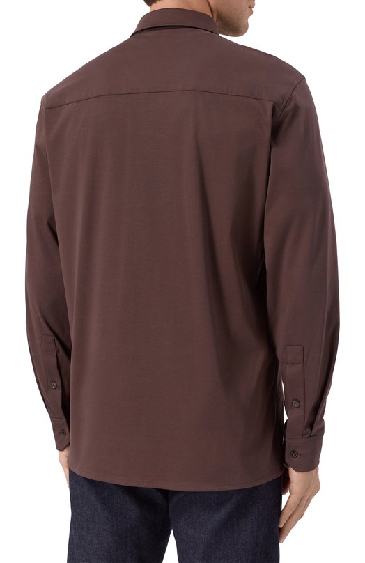 Хлопковая рубашка 12 STOREEZ 133428 Коричневый  133428 Фото 4