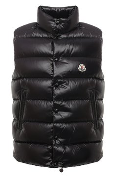 Мужской пуховый жилет tibb MONCLER черного цвета, арт. G2-091-1A000-96-68950 | Фото 1 (Кросс-КТ: Курт�ка, Пуховик; Мужское Кросс-КТ: жилеты-объемные; Материал внешний: Синтетический материал; Материал сплава: Проставлено; Стили: Спорт-шик; Материал подклада: Синтетический материал; Драгоценные камни: Проставлено; Длина (верхняя одежда): Короткие; Материал утеплителя: Пух и перо)