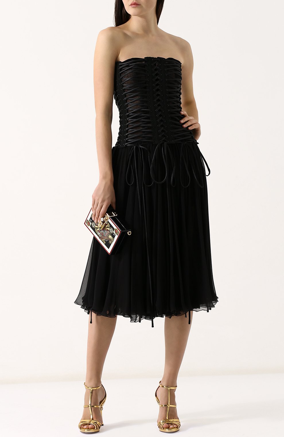 Однотонное платье-бюстье со шнуровкой DOLCE & GABBANA, арт. F68Y2T/FU1AT, фото 2