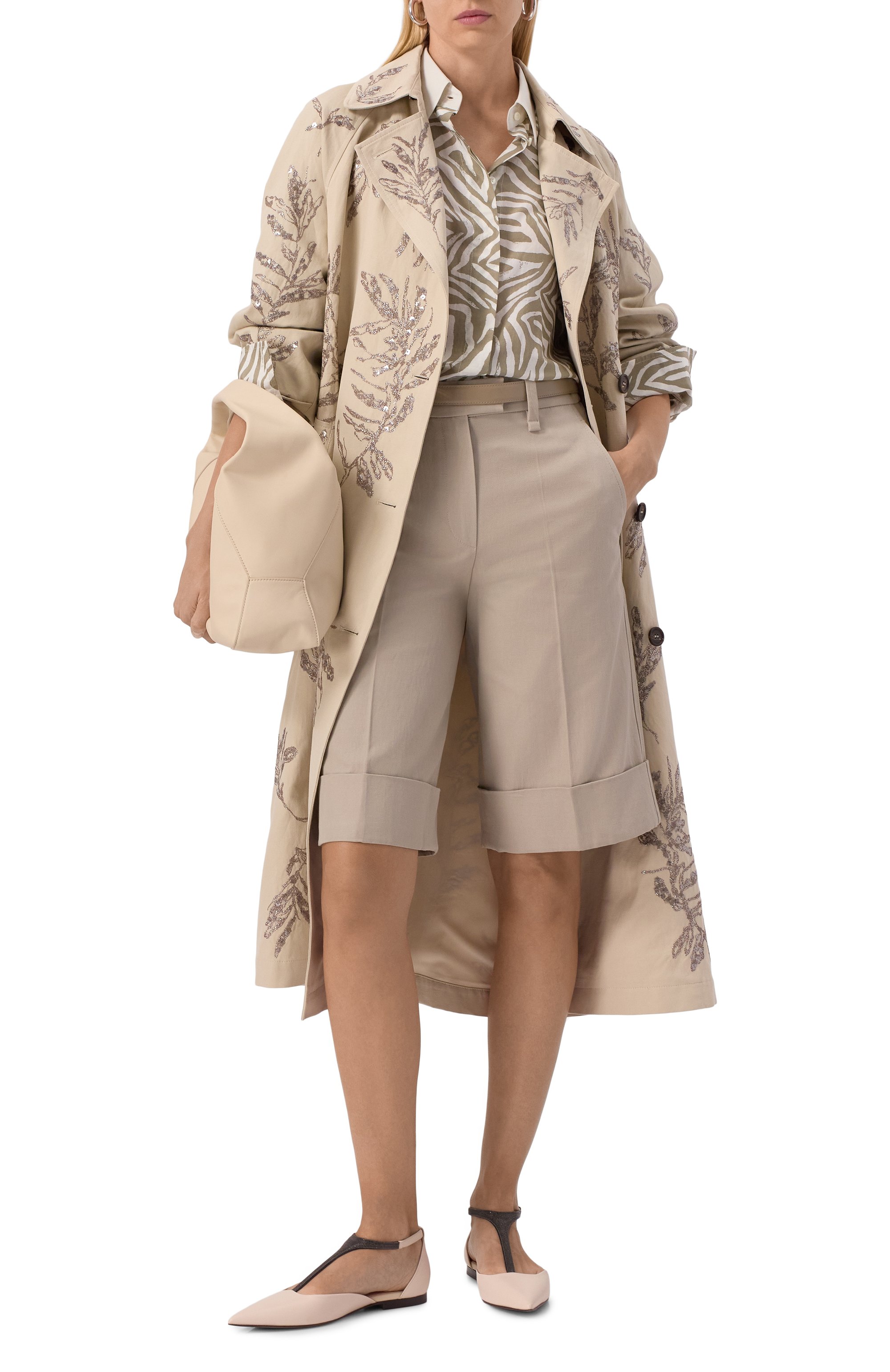 Шорты из хлопка и льна BRUNELLO CUCINELLI, арт. ML145P8866, фото 2