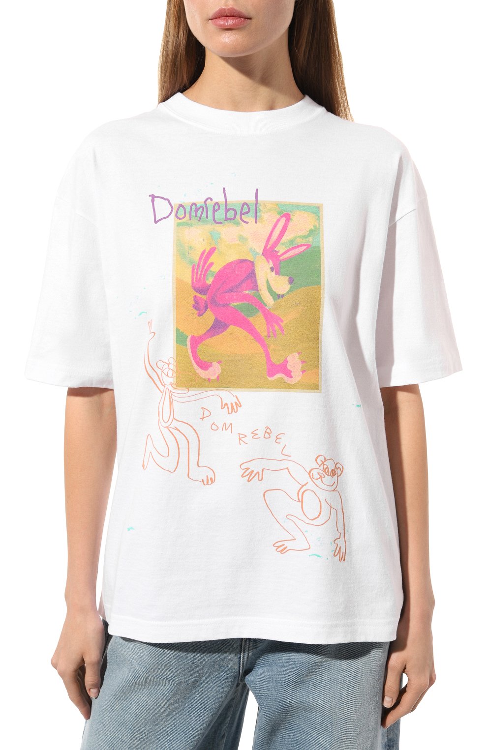 Хлопковая футболка DOMREBEL белого цвета по цене 15550 руб., арт. HIDE & SEEK/T-SHIRT, фото 3 Хлопковая футболка DOMREBEL, арт. HIDE & SEEK/T-SHIRT, фото 3
