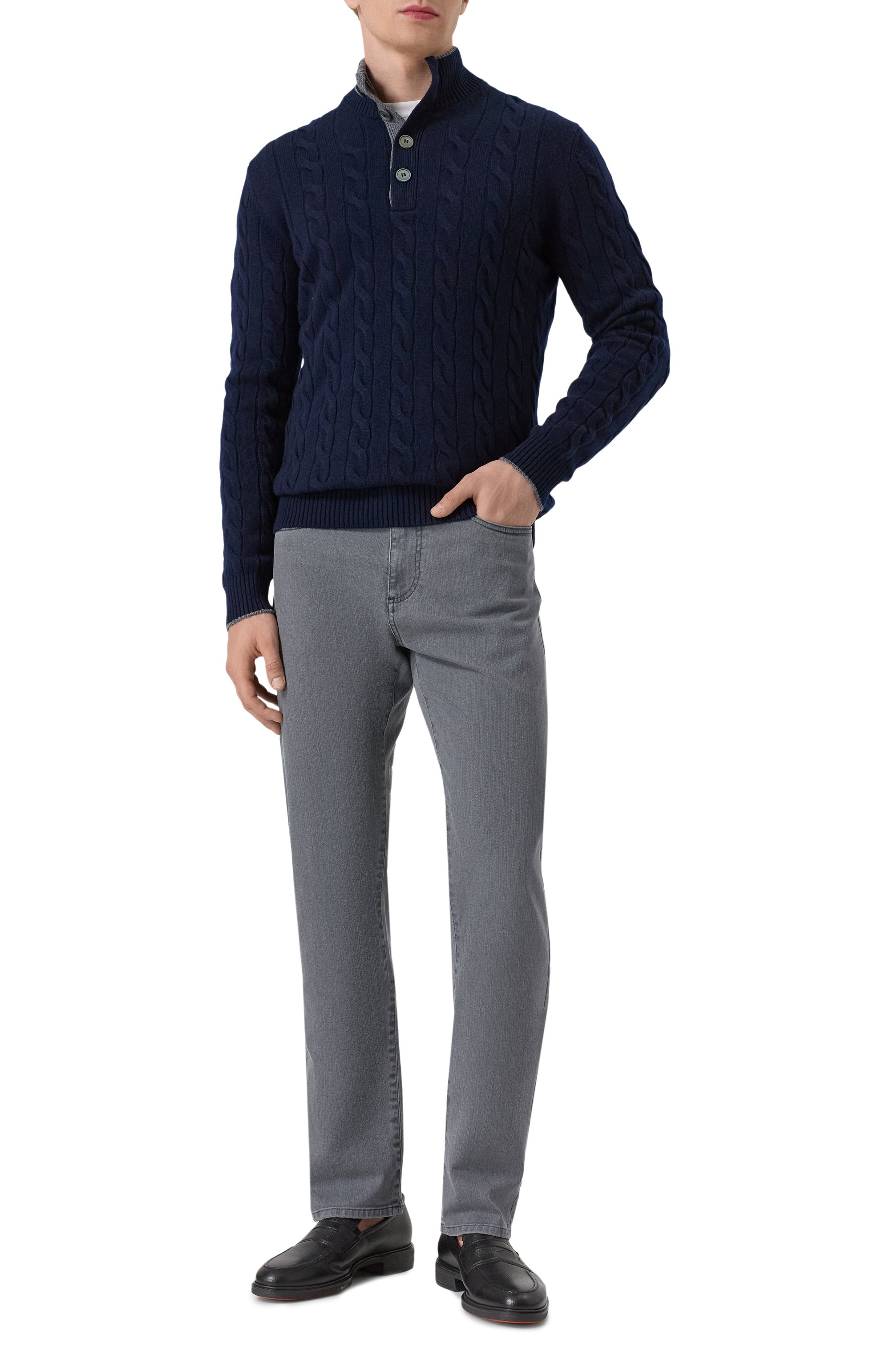 Кожаные пенни-лоферы easy on SANTONI, арт. MGEG18964NEAXPGL, фото 2