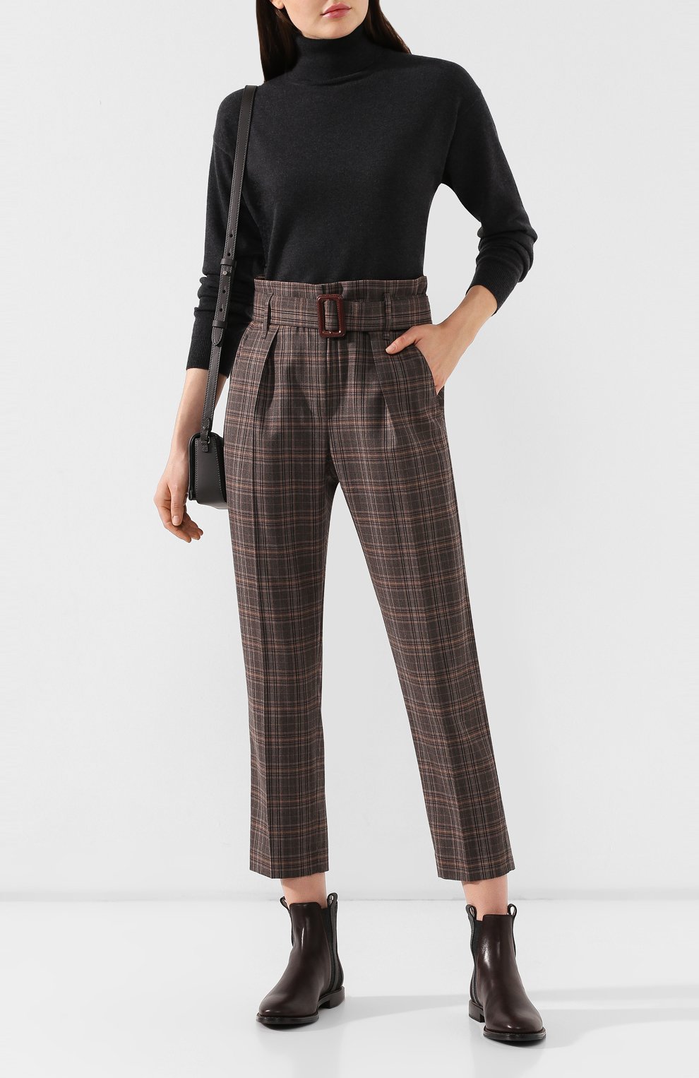 Шерстяные брюки BRUNELLO CUCINELLI коричневого цвета по цене 188500 руб., арт. MP143P7022, фото 2 Шерстяные брюки BRUNELLO CUCINELLI, арт. MP143P7022, фото 2