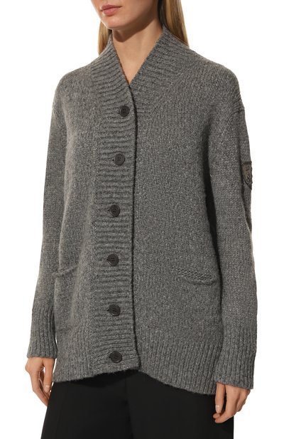 Кардиган ERMANNO SCERVINO серого цвета по цене 92050 руб., арт. D414M505CBBBN, фото 3 Кардиган ERMANNO SCERVINO, арт. D414M505CBBBN, фото 3