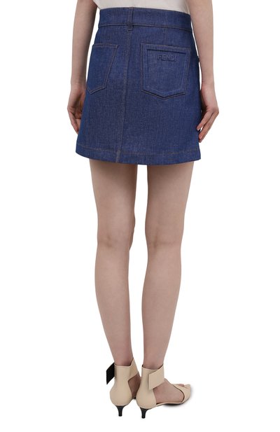 Джинсовая юбка FENDI синего цвета по цене 57750 руб., арт. FLQ540 AF73, фото 4 Джинсовая юбка FENDI, арт. FLQ540 AF73, фото 4