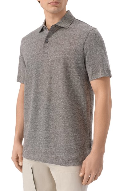 Поло изо льна и хлопка BOSS, арт. 50559147, фото 3