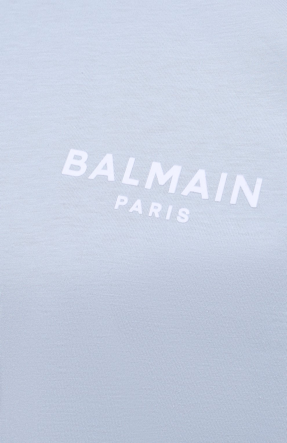 Хлопковая футболка BALMAIN светло-голубого цвета по цене 32950 руб., арт. WF1EF010/B013, фото 5 Хлопковая футболка BALMAIN, арт. WF1EF010/B013, фото 5
