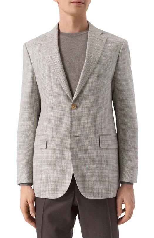 Пиджак из шелка и шерсти Corneliani 25X008-2516215 Серый  25X008-2516215 Фото 4