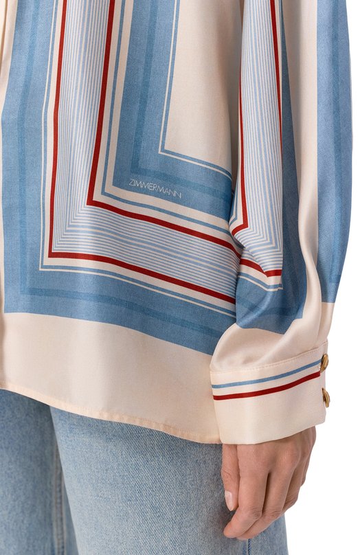 Шелковая блузка Zimmermann 6357TC26R Разноцветный  6357TC26R Фото 5