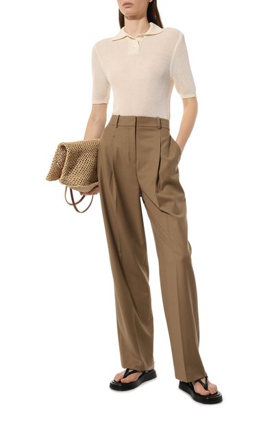 Шерстяные брюки THEORY бежевого цвета по цене 43300 руб., арт. M0801217, фото 2 Шерстяные брюки THEORY, арт. M0801217, фото 2