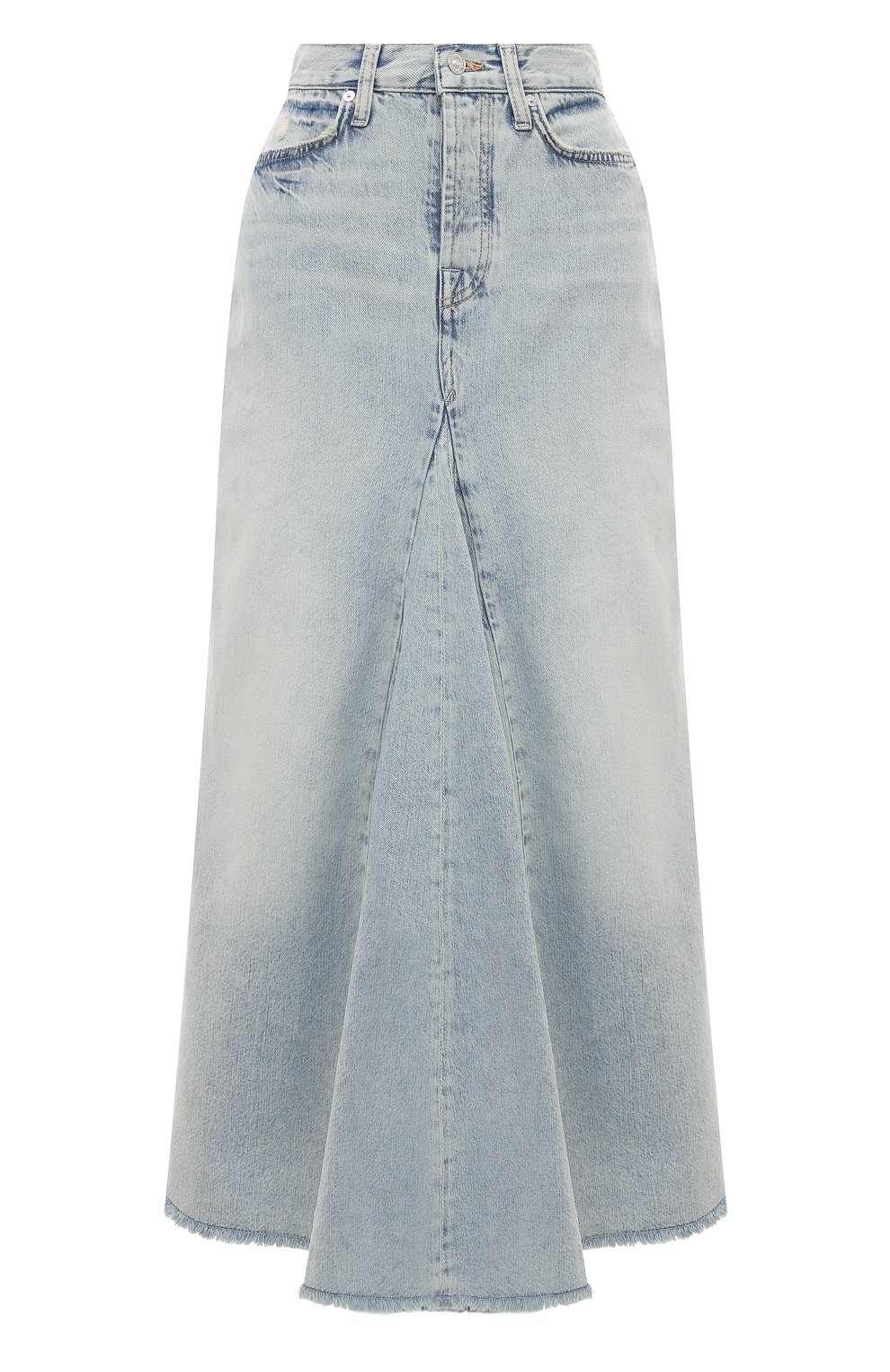 Джинсовая юбка 7 FOR ALL MANKIND голубого цвета по цене 21100 руб., арт. JSXA5550PR, фото 1 Джинсовая юбка 7 FOR ALL MANKIND, арт. JSXA5550PR, фото 1