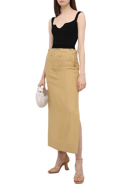 Льняная юбка JACQUEMUS светло-бежевого цвета по цене 52400 руб., арт. 211SK04/112851, фото 2 Льняная юбка JACQUEMUS, арт. 211SK04/112851, фото 2