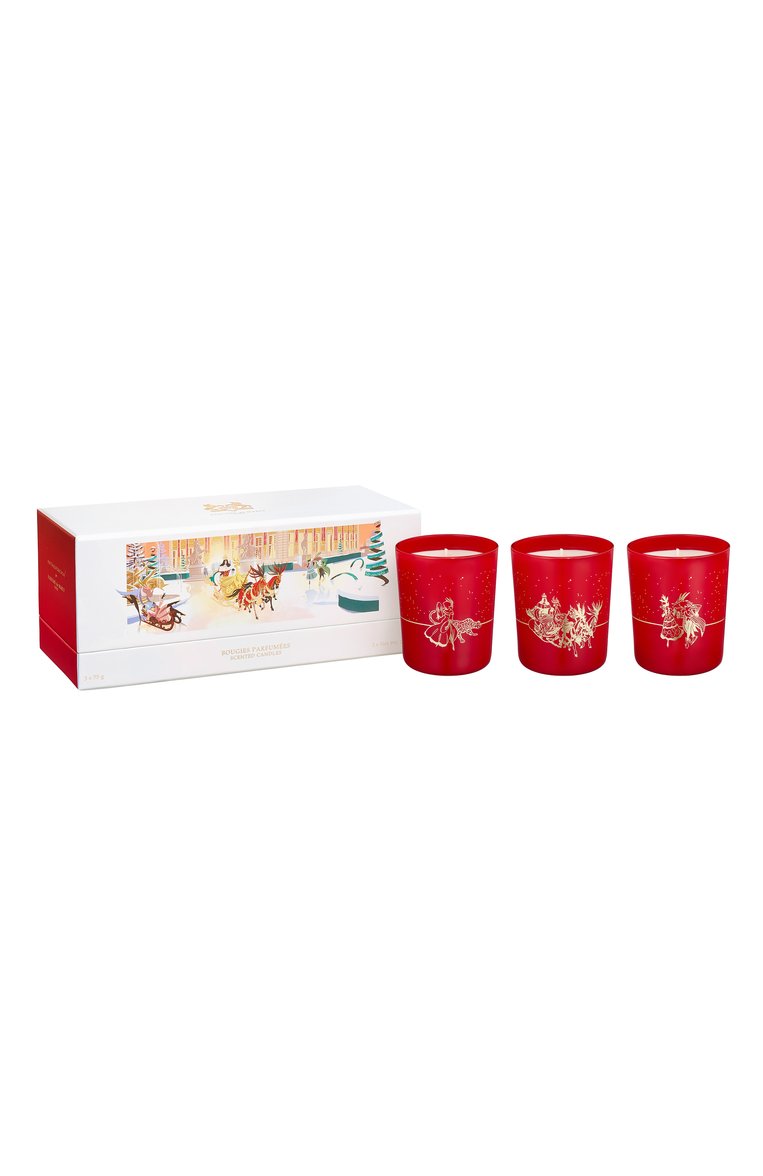 Набор свечей festive candle trio (3x75g) PARFUMS DE MARLY бесцветного цвета, арт. 3700578505668 | Фото 1 (Нос: Не проставлено; Региональные ограничения белый список (Axapta Mercury): Не проставлено; Ограничения доставки: flammable, fragile-2)