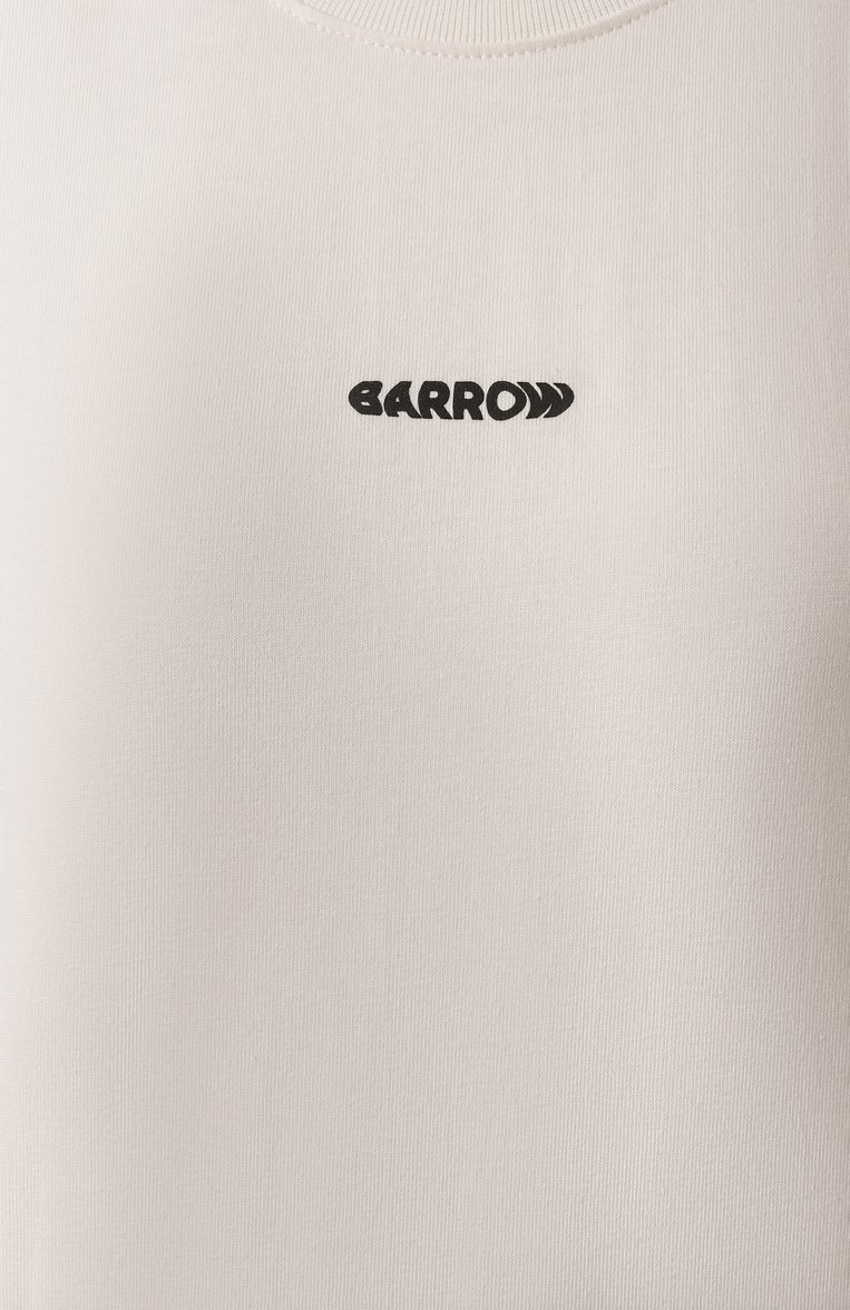 Женская хлопковая футболка BARROW белого цвета, арт. S5BWW0TH010 | Фото 6 (Длина (для топов): Стандартные; Рукава: 3/4; Материал внешний: Хлопок; Драгоценные камни: Проставлено; Материал сплава: Проставлено; Принт: С принтом; Стили: Кэжуэл; Женское Кросс-КТ: Футболка-одежда)