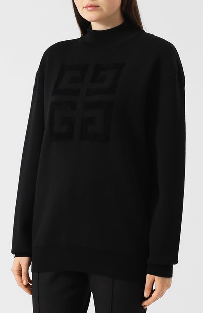 Шерстяной пуловер свободного кроя с воротником-стойкой GIVENCHY, арт. BW903E4Z2E, фото 3