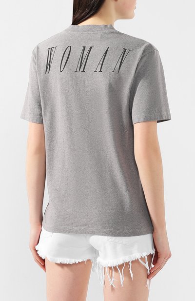 Хлопковая футболка OFF-WHITE серого цвета по цене 22300 руб., арт. 0WAA049S19D960810788, фото 4 Хлопковая футболка OFF-WHITE, арт. 0WAA049S19D960810788, фото 4