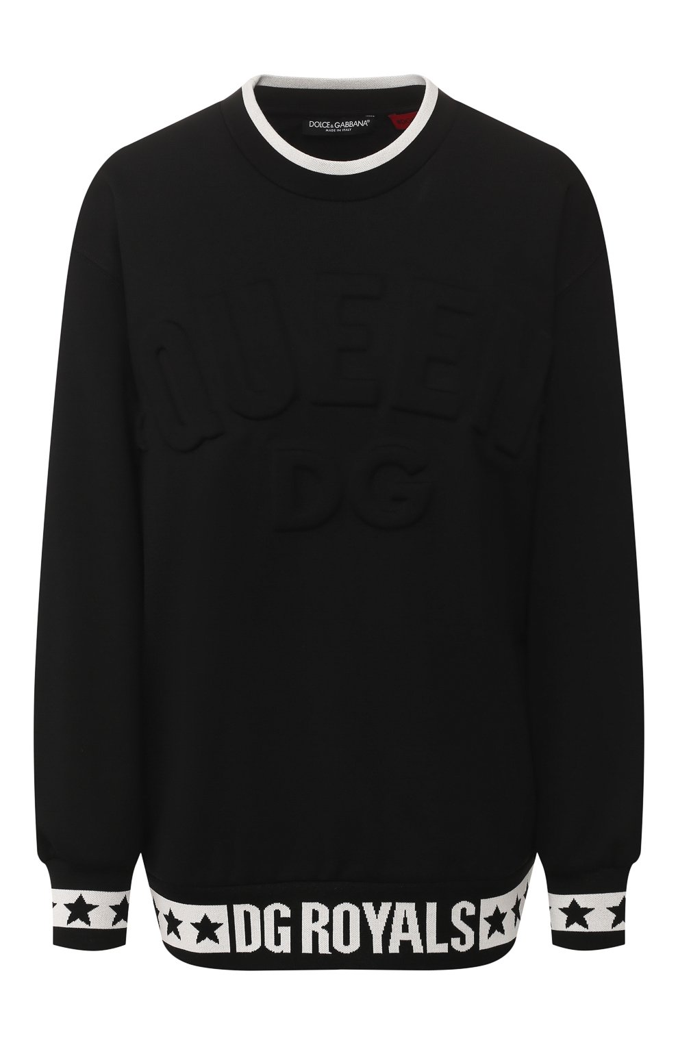 Хлопковый свитшот DOLCE & GABBANA черного цвета по цене 93550 руб., арт. F9G78T/HU7AL, фото 1 Хлопковый свитшот DOLCE & GABBANA, арт. F9G78T/HU7AL, фото 1