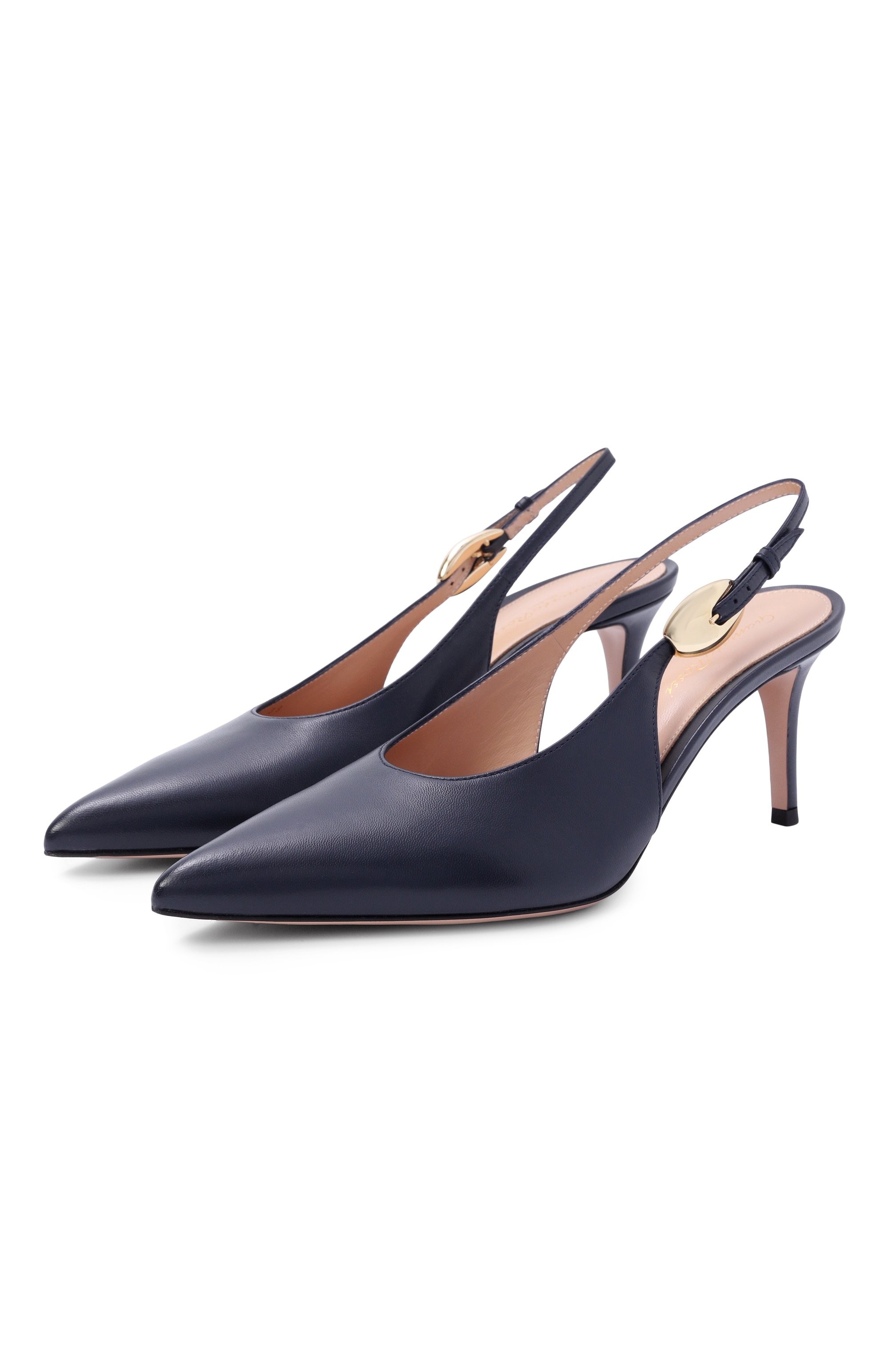 Кожаные туфли GIANVITO ROSSI темно-синего цвета по цене 125500 руб., арт. G95635.70RIC.NAPDENI, фото 1 Кожаные туфли GIANVITO ROSSI, арт. G95635.70RIC.NAPDENI, фото 1