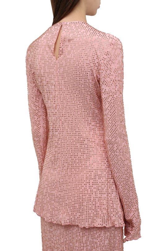 Шелковый топ Miu Miu MT1699-1YXJ-F0384 Розовый  MT1699-1YXJ-F0384 Фото 4